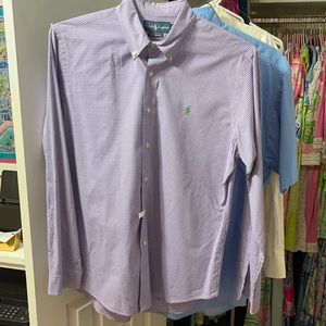 Ralph Lauren Polo Custom shirt sz large purple